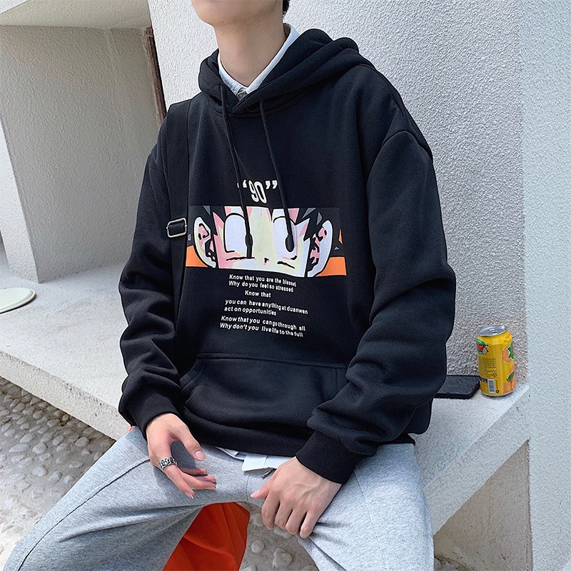 Áo Hoodie Dáng Rộng In Hình Goku Thời Trang Mùa Đông 2019 Mới Dành Cho Nam