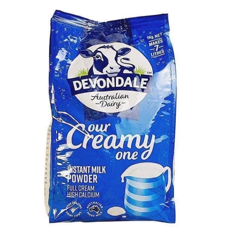 Sữa bột nguyên kem Úc Davondale gói 1kg hàm lượng canxi cao, tăng cường đề kháng