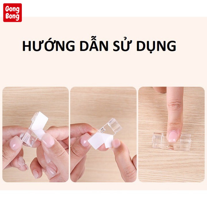 Nẹp dây điện dán tường 3M giúp cố định gọn gàng chống rối vỉ 16 nút kẹp dây điện dán tường 3 màu