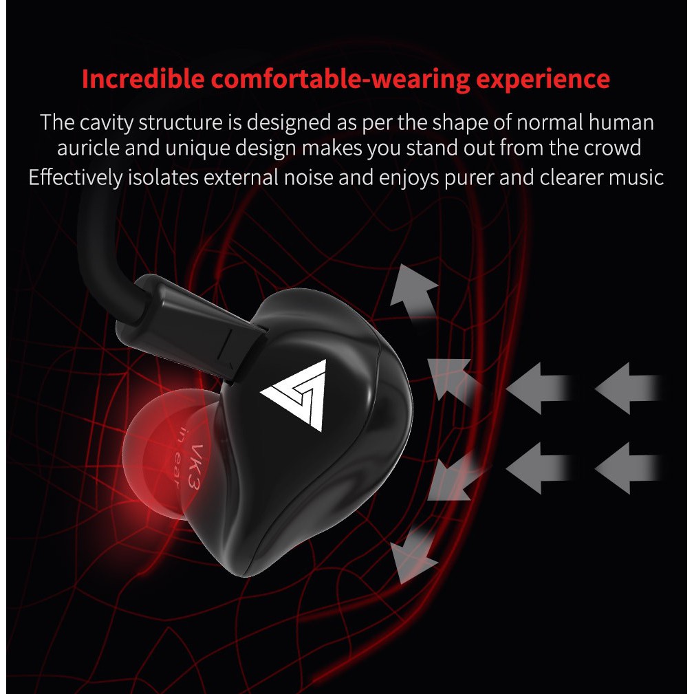 [Mã ELFLASH5 giảm 20K đơn 50K] HOT SALE - Tai Nghe Chống Ồn Cao Cấp Super Bass QKZ VK3 Âm Thanh Siêu Hay