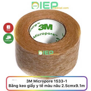 3M MICROPORE 1533-1 2.5cmx9.1m - Băng keo giấy y tế màu nâu kích thước