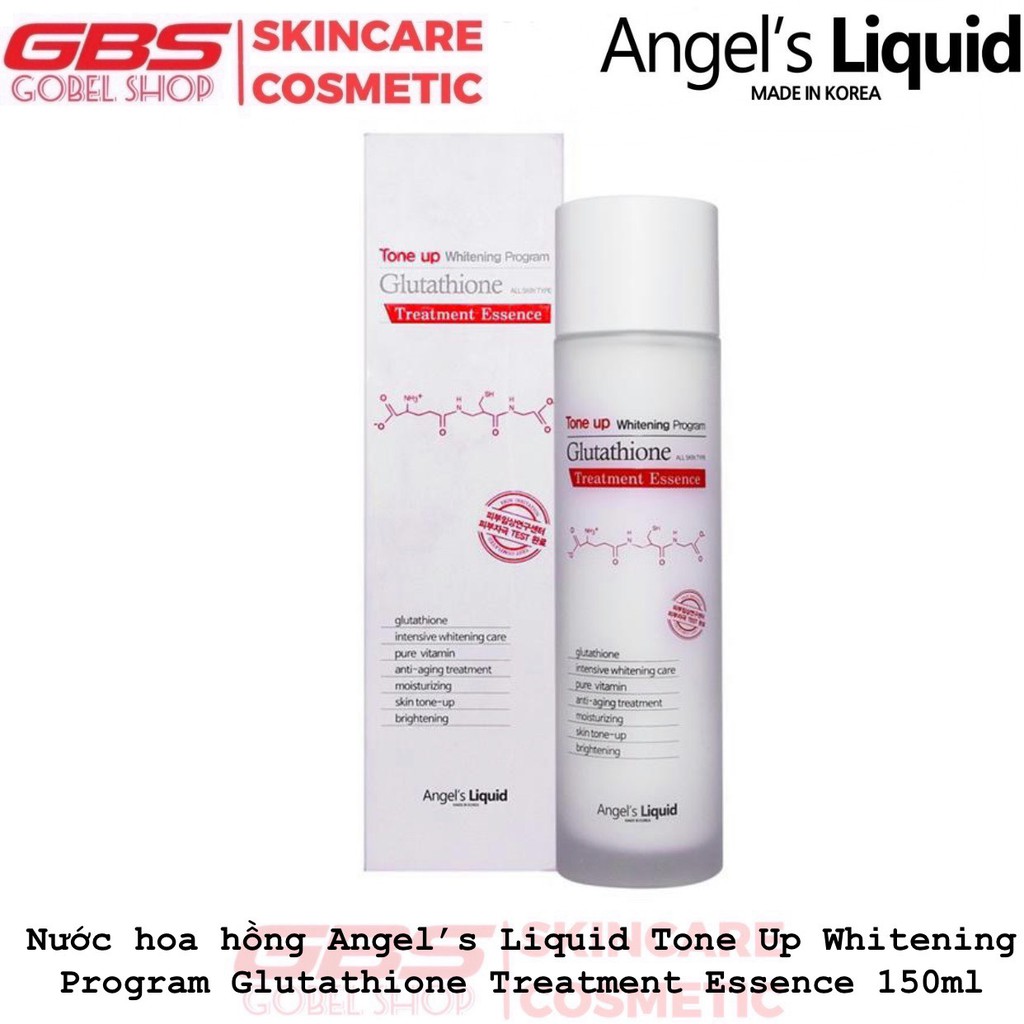 Nước hoa hồng dưỡng trắng Angel’s Liquid Tone Up Whitening Program Glutathione Treatment Essence 150ml