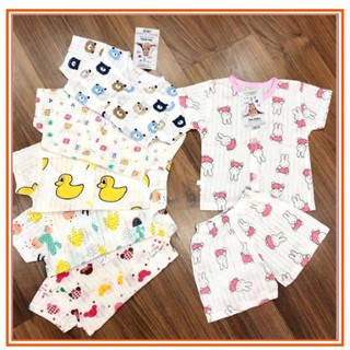 Bộ quần áo cotton giấy cộc tay cho bé trai bé gái