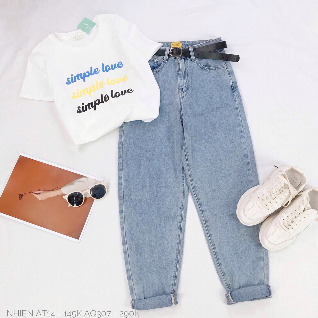 Áo thun tay ngắn cổ tròn cao cấp in hình dễ thương Nhienvintage AT14
