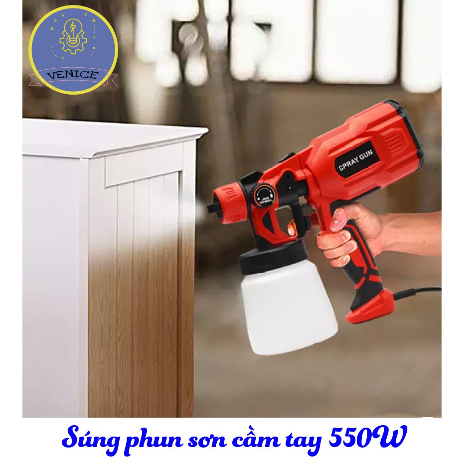 Súng phun sơn cầm tay VENICE- Dùng điện 220V - Công suất 550W - Bảo hành 12 tháng