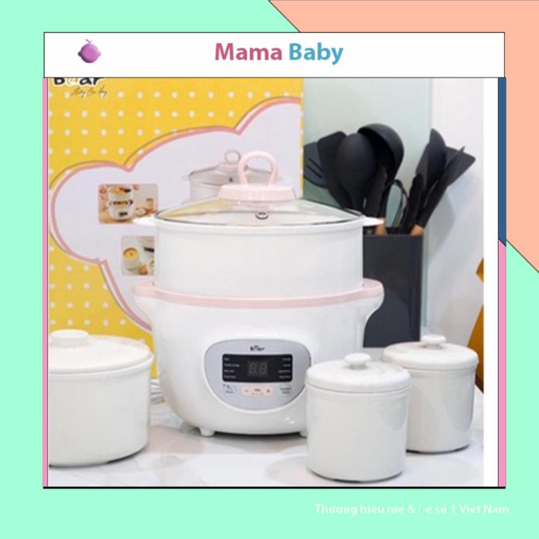 Nồi nấu cháo chậm Bear 0,8L 1,6L bảo hành 18 tháng Mama baby