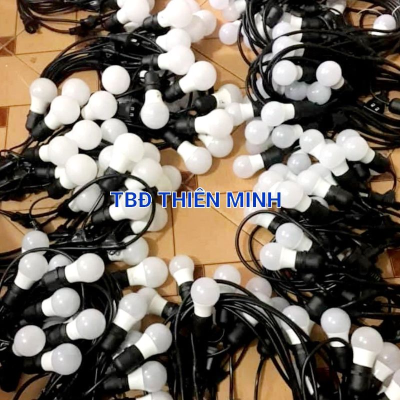 DÂY ĐUÔI ĐÈN TRANG TRÍ KÍN NƯỚC NGOÀI TRỜI KÈM BÓNG 3W