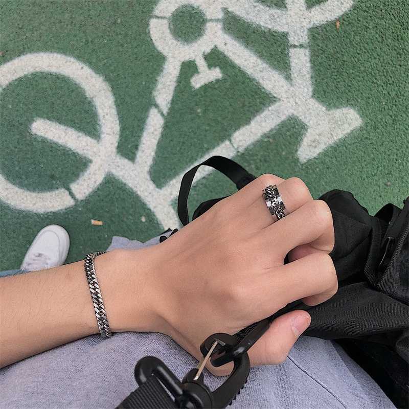 Vòng tay dây xích hình xương rắn bằng kim loại kiểu Hàn cho nam &amp; nữ