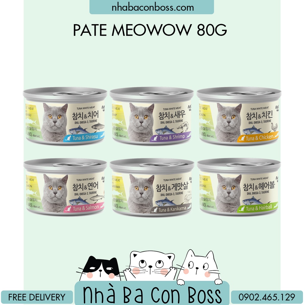Pate MeoWow cho Mèo_Thức ăn cho mèo Pate Cá Ngừ Trắng 80g