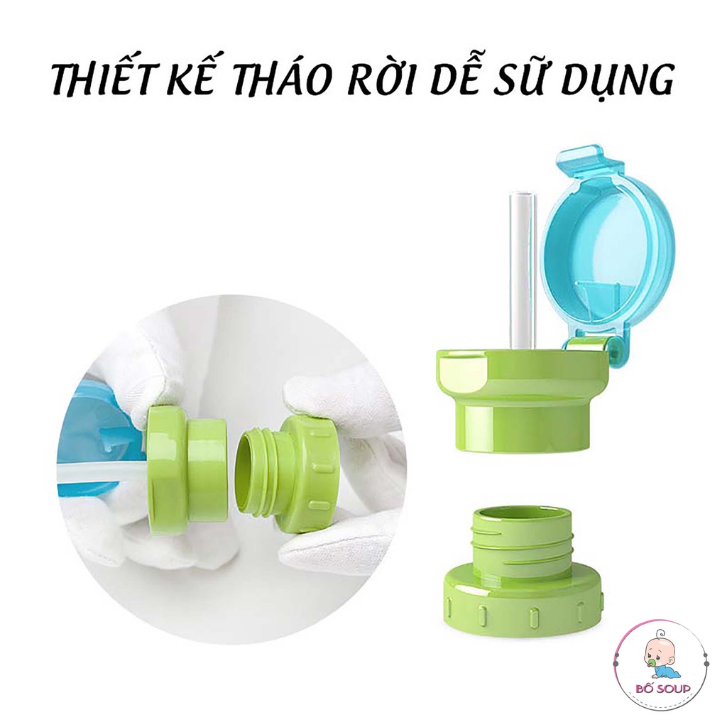 Bộ chuyển đổi sang ống hút gắn chai nước cho bé khi ra ngoài, chống đổ, chống sặc Shop Bố Soup