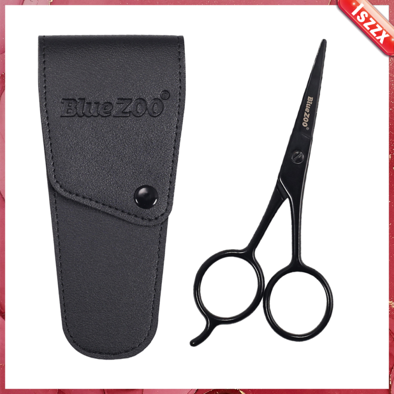 Men Women, Professional Barber Salon Edge Hair Cutting Scissors/Shears, Stainless Steel Beard Mustache Scissors, For Grooming and Trimming Facial Hair