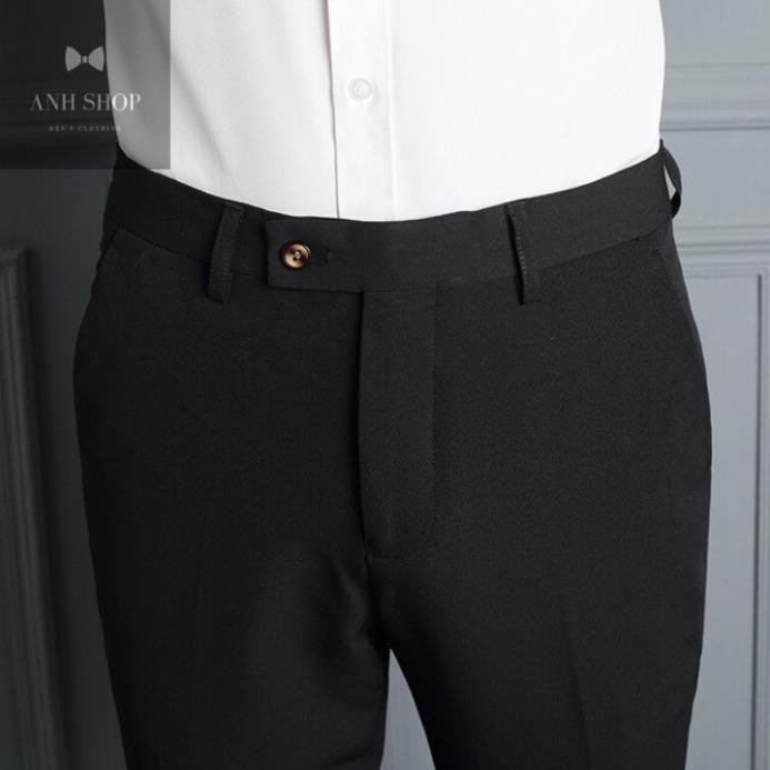 Quần đen nam ống côn form chuẩn, chất liệu Kate Hàn hàng cao cấp VNXK | BigBuy360 - bigbuy360.vn