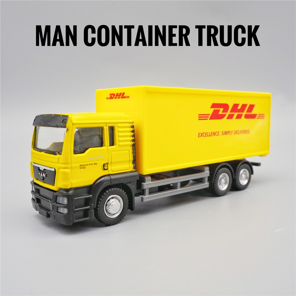 ❀♨mô hình xe hợp kim MAN TGS Đồ trang trí chơi tải chở container DHL đóng hộp
