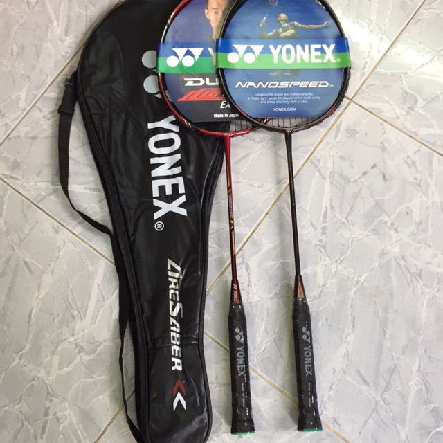 Combo vợt cặp yonex 2 cây nhôm siêu nhẹ bền tặng 2 cuốn cán và 2 bao vợt chống sốc ( giá hỗ trợ trong 5 ngày )