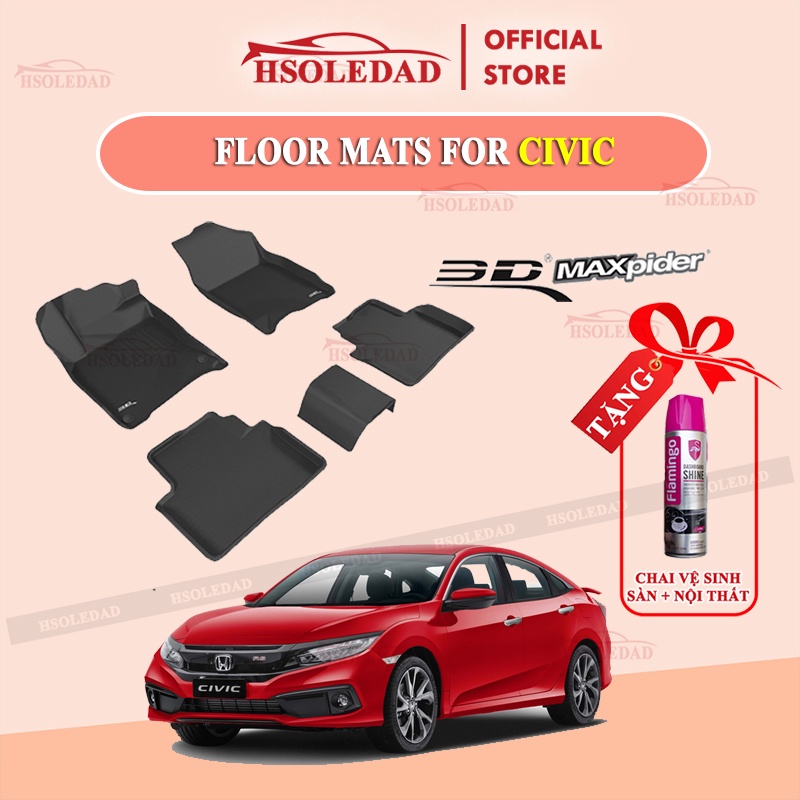 Thảm lót sàn CIVIC bằng khuôn đúc hãng 3D MAXpider KAGU, Chất liệu XPE an toàn không độc hại