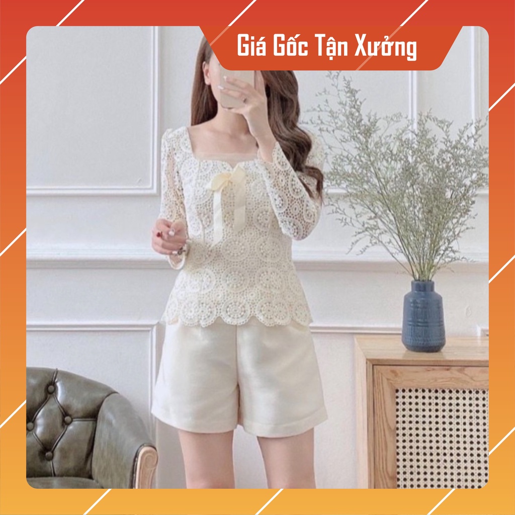 Set Ren 2 Món, Áo Ren Tay Lỡ vs Quần Ngắn