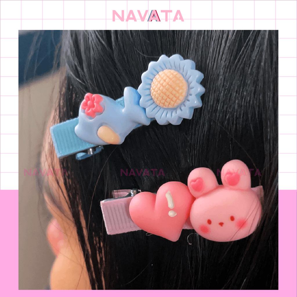 Nguyên liệu làm kẹp tóc DIY vớ charms tự chọn, tự làm kẹp tóc dễ thương nguyên set (đã bao gồm kẹp tóc)