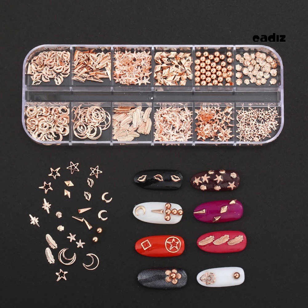 Hộp Phụ Kiện 3D Trang Trí Móng Tay 12 Kiểu Dáng