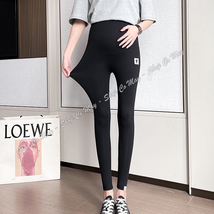 Quần legging bầu Mèo cotton đẹp mát  có chun điều chỉnh