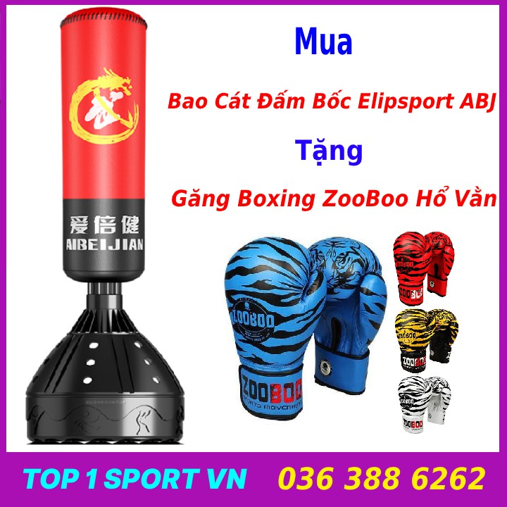 Combo bao cát boxing đấm bốc lật đật Elipsport ABJ + Găng bao tay đấm bốc boxing Zooboo hổ vằn - Bảo hành chính hãng 12