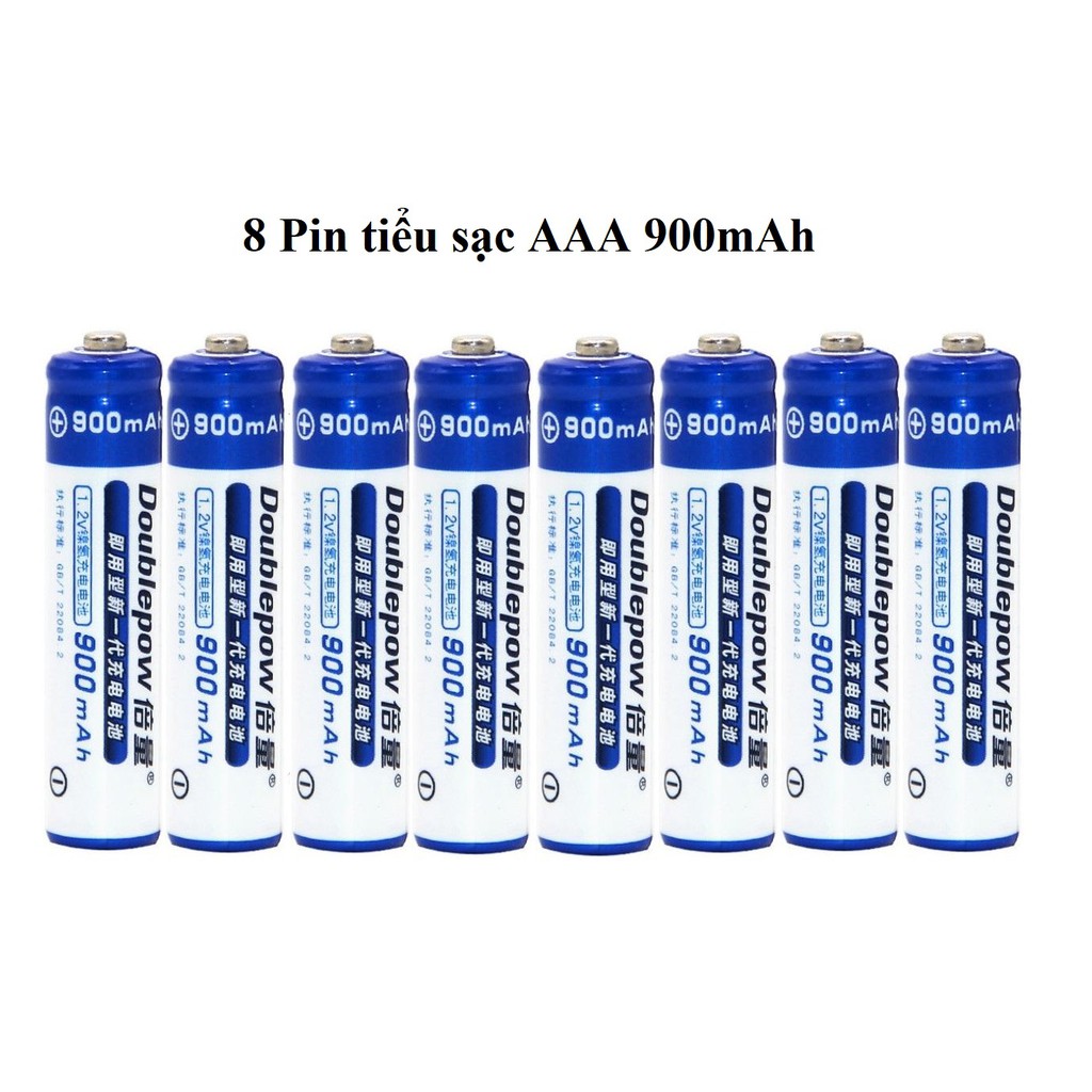 Combo Bộ sạc nhanh đa năng DP-K18 Tặng kèm 8 Pin đũa sạc AAA 900mAh