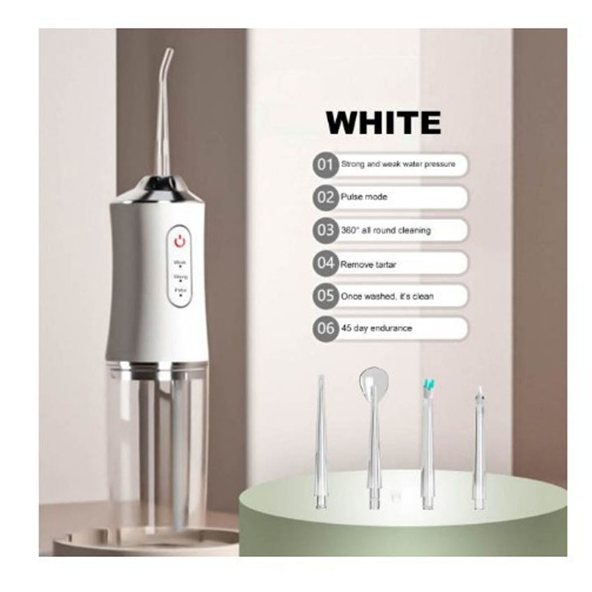 Máy Tăm Nước Cầm Tay Vệ Sinh Răng Miệng Oral Irrigator - Máy Vệ Sinh Răng Miệng 4 Đầu Chuyên Dụng