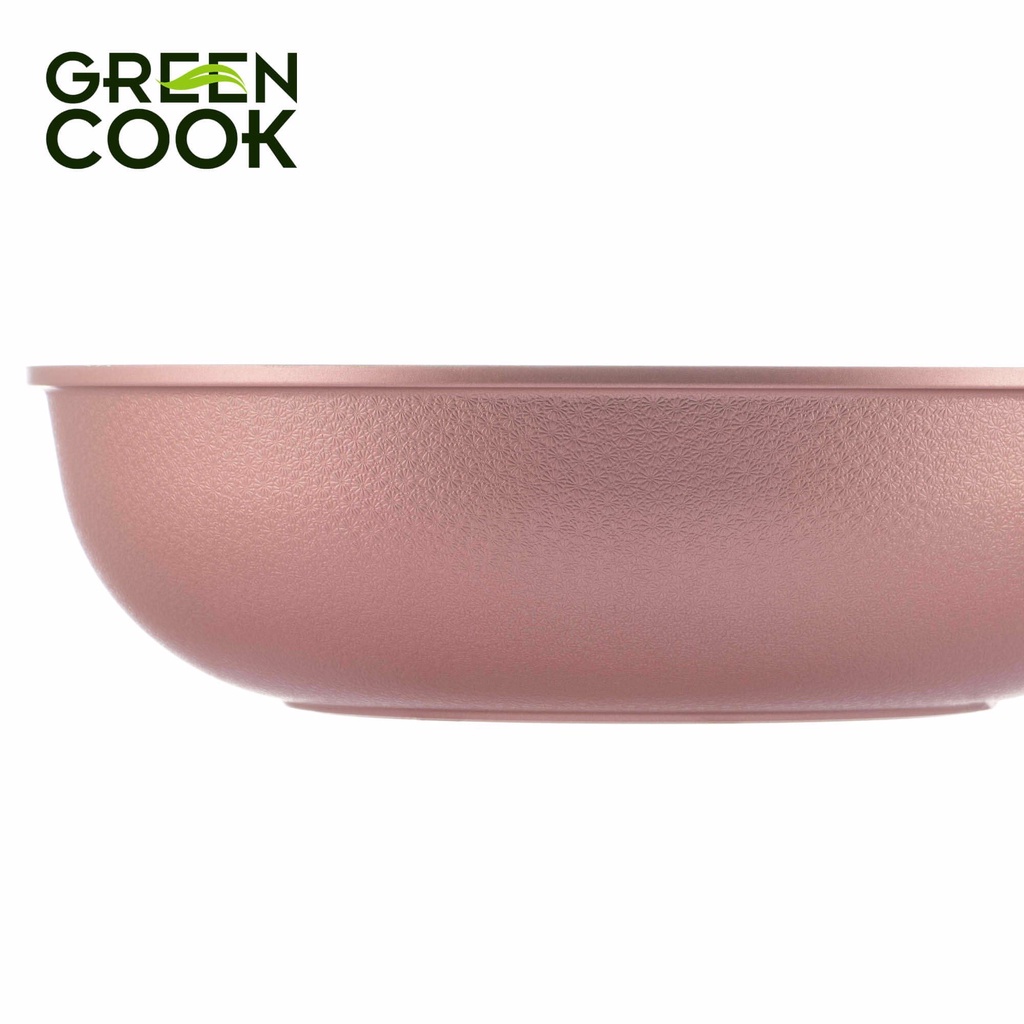 Chảo đúc vân đá đáy từ Green Cook 20cm sâu lòng dùng được cho mọi loại bếp