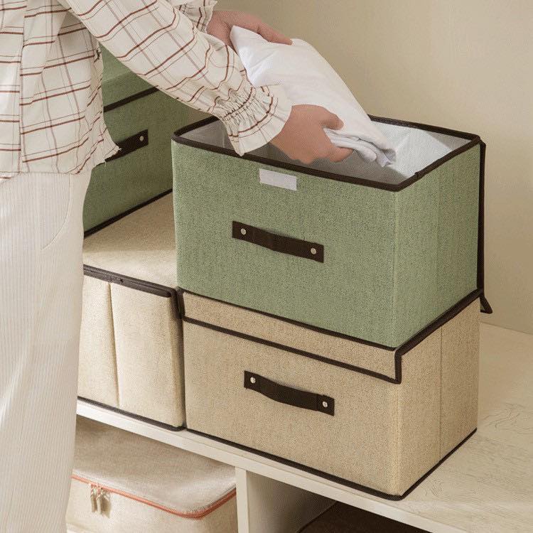 Hộp Vải Đựng Đồ Có Nắp Đậy Khung Cứng, Combo 2 Hộp Đựng Quần Áo, Đồ Lót, Đồ Chơi - MTDDT