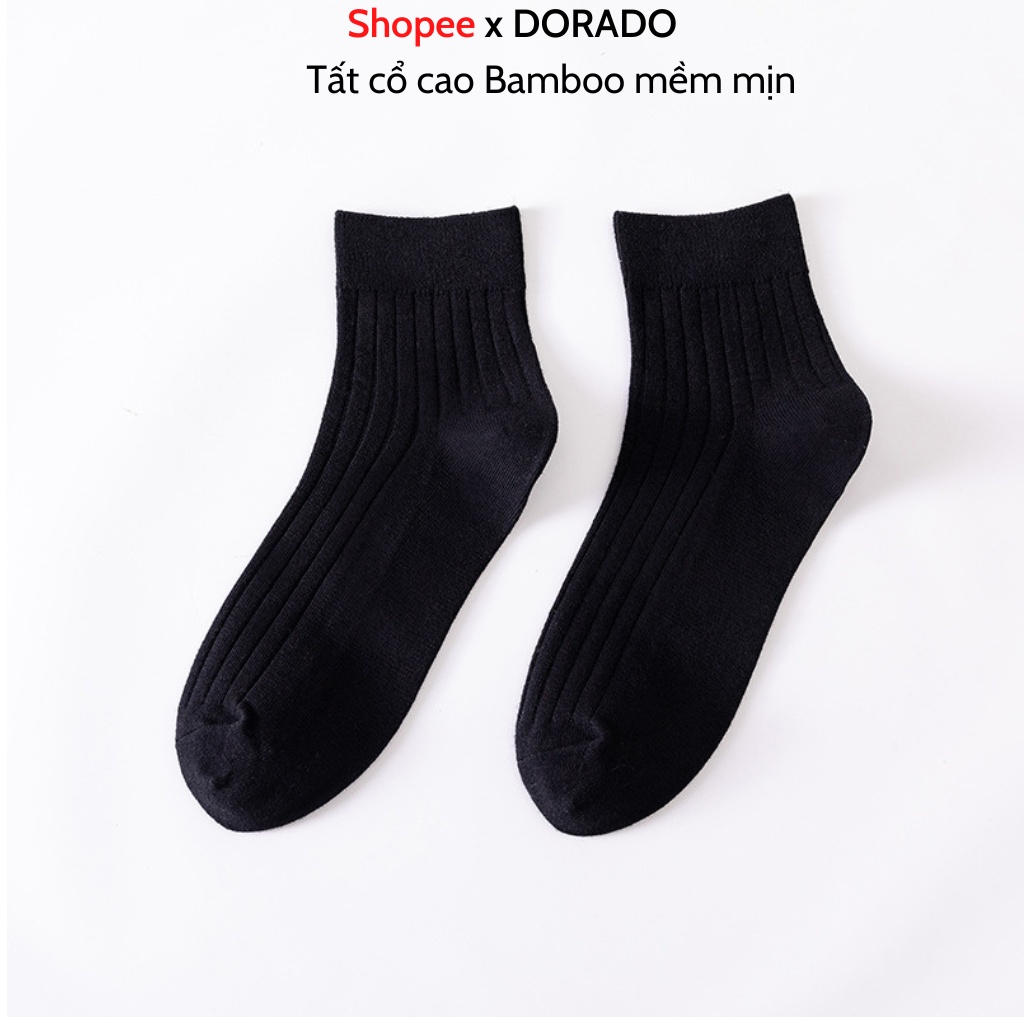Tất nam cao cấp sợi tre Bamboo thoáng khí khử mùi,Tất vớ nam nữ thời trang- Dạng cổ trung - Thương hiệu Việt