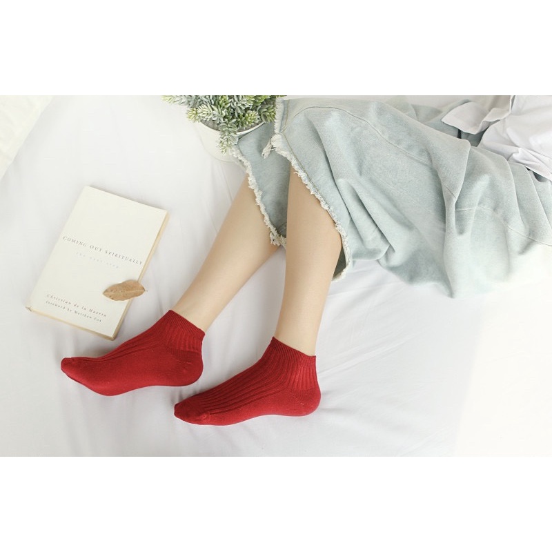 Vớ Tất Nam Nữ Ngắn Trơn 25 Tất Cổ Thấp Cotton Trơn Cá Tính Phong Cách Đường Phố Hot Trend Vớ Ngắn Cổ Ulzzang