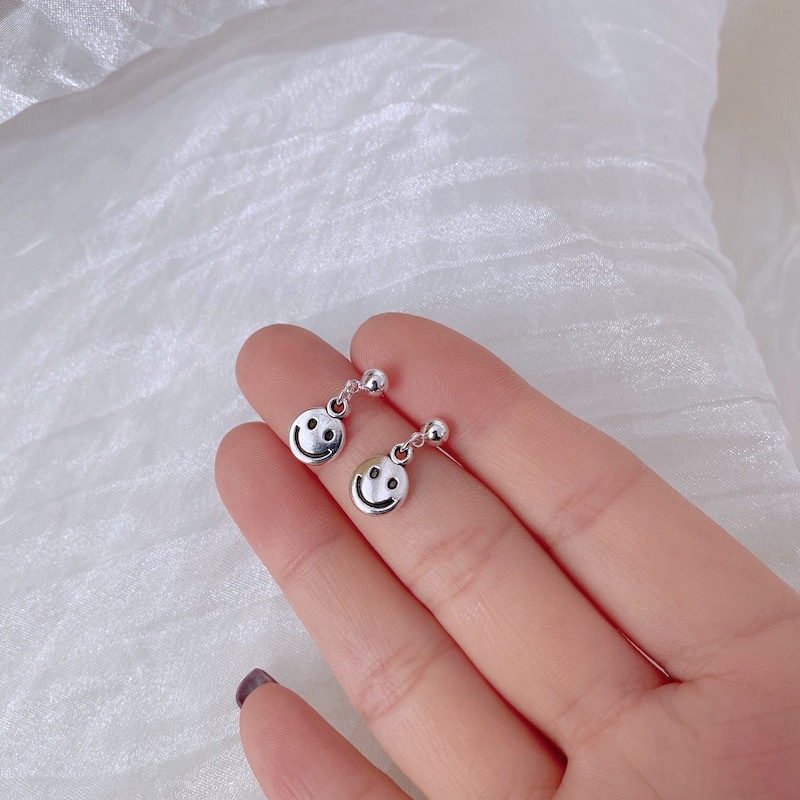 Hoa tai nụ cười Hoa tai nữ thời trang đơn giản cổ điển Hàn Quốc