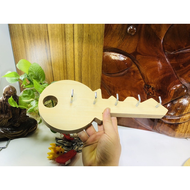 Móc Treo Chìa Khóa Gỗ Dán Tường Decor, Bảng Treo Chìa Khóa Gỗ