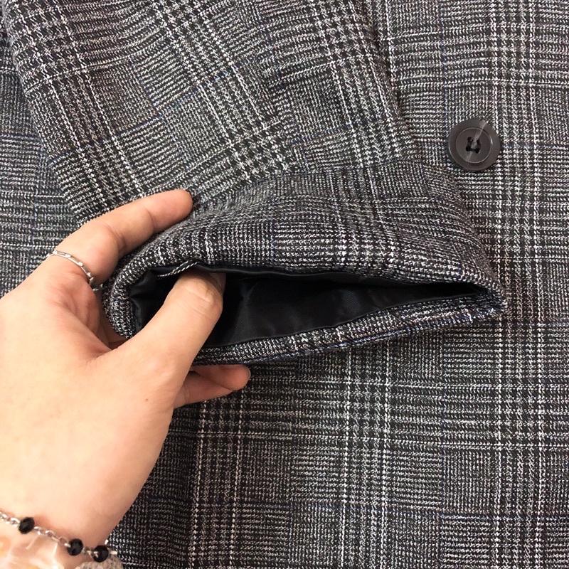 Áo khoác Blazer Kẻ lật tay ( Ảnh thật)