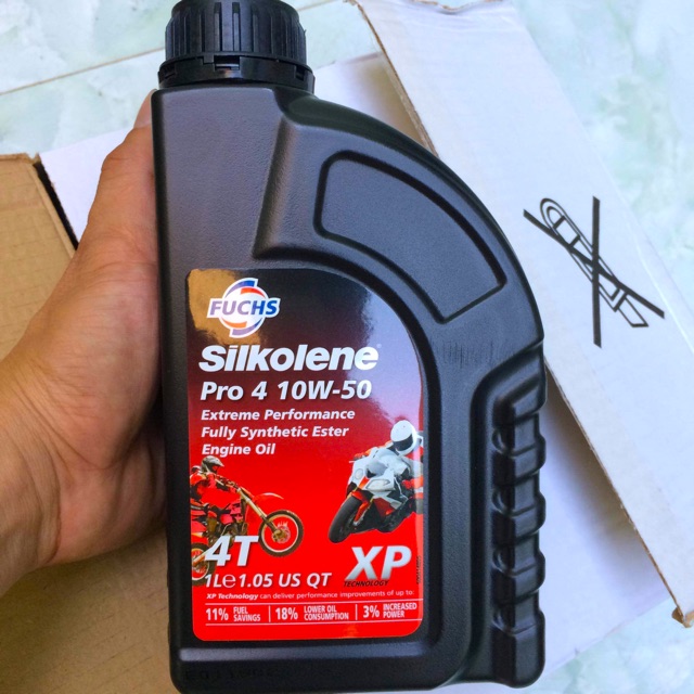 Nhớt Moto PKL Fuchs Silkolene Pro 4 10W-50 XP Fully Synthetic Gốc Ester - Made in UK