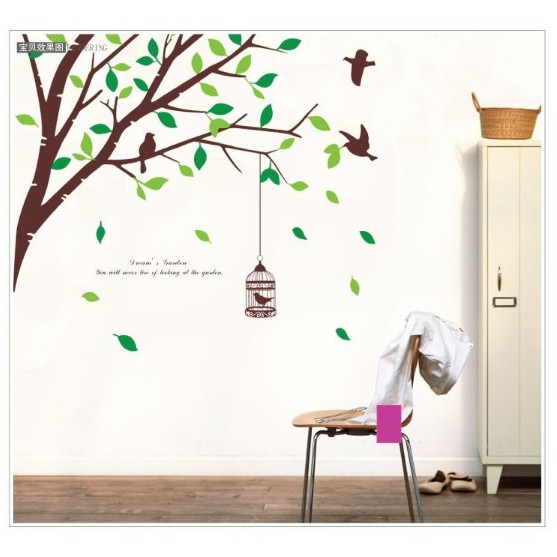 Decal trang trí tường cành cây
