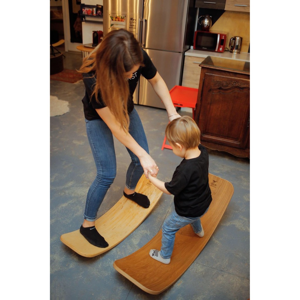 Ván cong bập bênh Montessori Plyconcept gỗ liền khối siêu bền