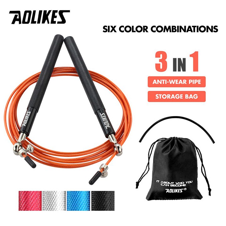 Bộ dây nhảy hợp kim nhôm AOLIKES TS 3202 bán sỉ, dây tập thể dục tại nhà, dây nhảy chuyên nghiệp chính hãng