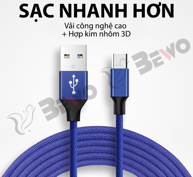 DÂY CÁP SẠC TYPE-C BỌC VẢI CHỐNG RỐI