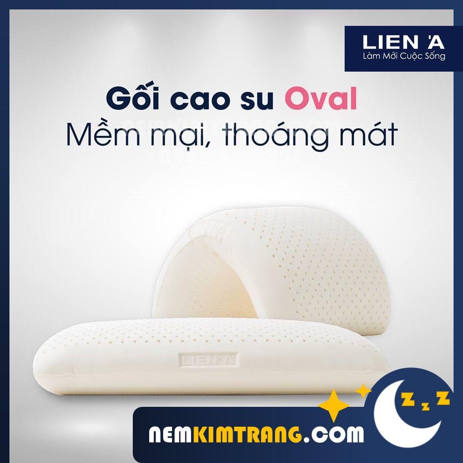 Gối cao su Liên Á Oval Liên Á 45x65x13 cm - CHÍNH HÃNG