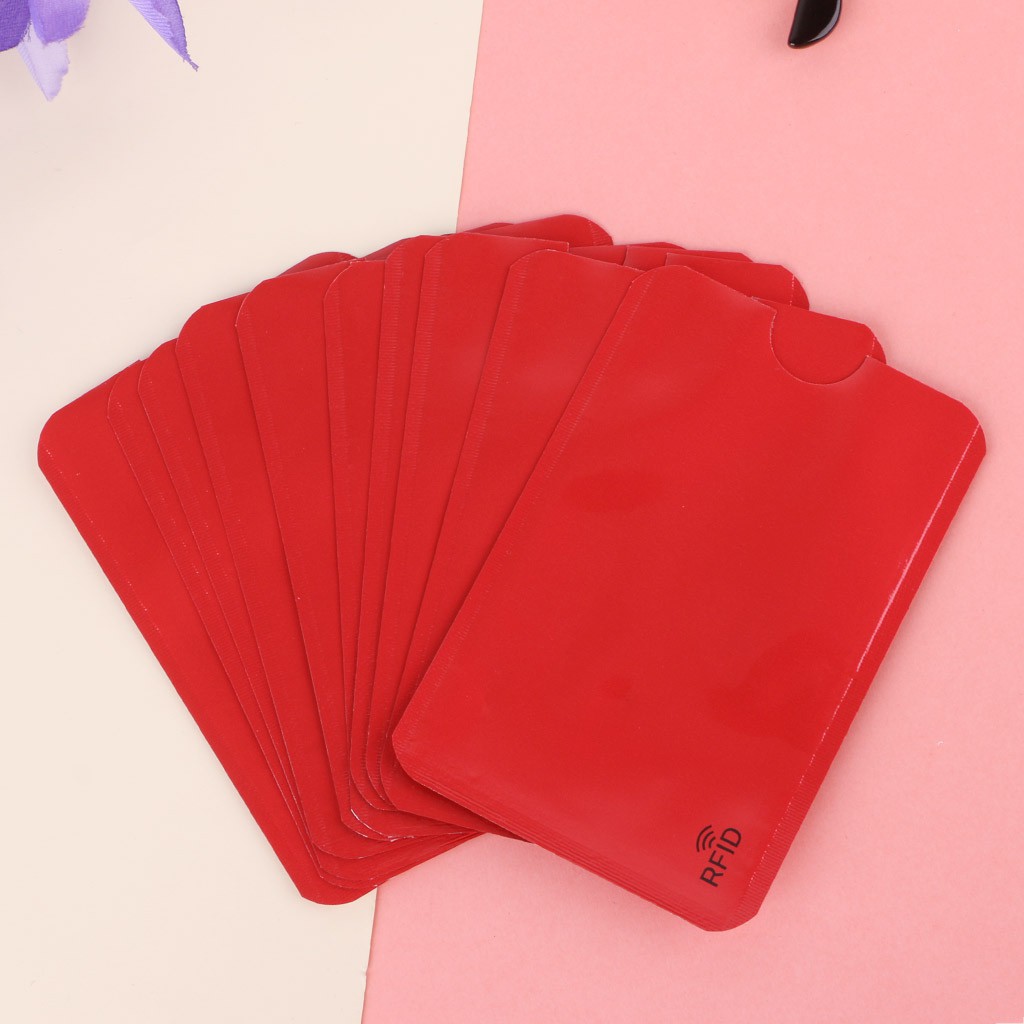 Set 10 bao bảo vệ thẻ tín dụng chặn RFID bằng lá nhôm