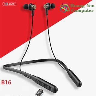  Tai Nghe Bluetooth BYZ B16 V5.0 Có Khe Thẻ Nhớ, Pin Trâu - BH 1 Năm - Hoàng Yến Computer