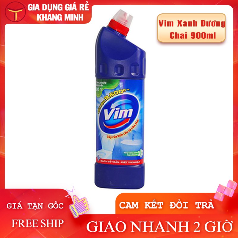 Tẩy Bồn Cầu Vim Xanh Dương Chai 900ml