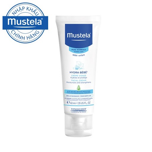 Kem Dưỡng Dịu Nhẹ An Toàn Cho Da Mặt Cho Trẻ Sơ Sinh & Trẻ Nhỏ Mustela Hydra BeBe Facial Cream 40ml - 1301552