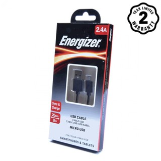 [Freeship toàn quốc từ 50k] Cáp sạc Energizer Micro-USB tròn dài 20cm cho Android (Đen)