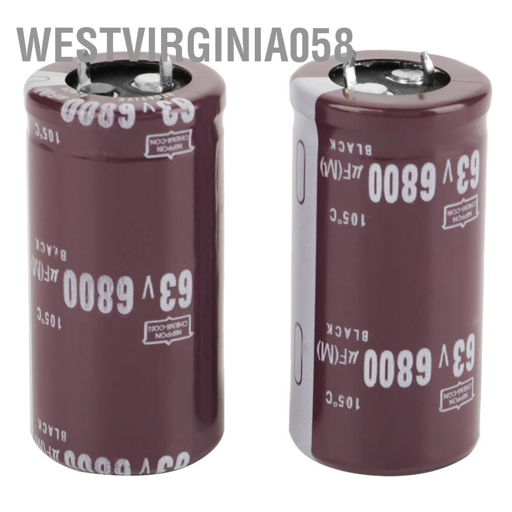 Westvirginia058 2pcs 63V 6800uF Electrolytic Capacitor 25 × 50mm 105℃