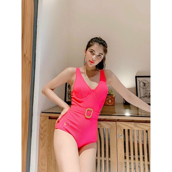 Bikini Đồ Bơi Một Mảnh Thần Liền Lệch Vai Sexy Màu Đen Ôm Dáng Sang Chảnh R23