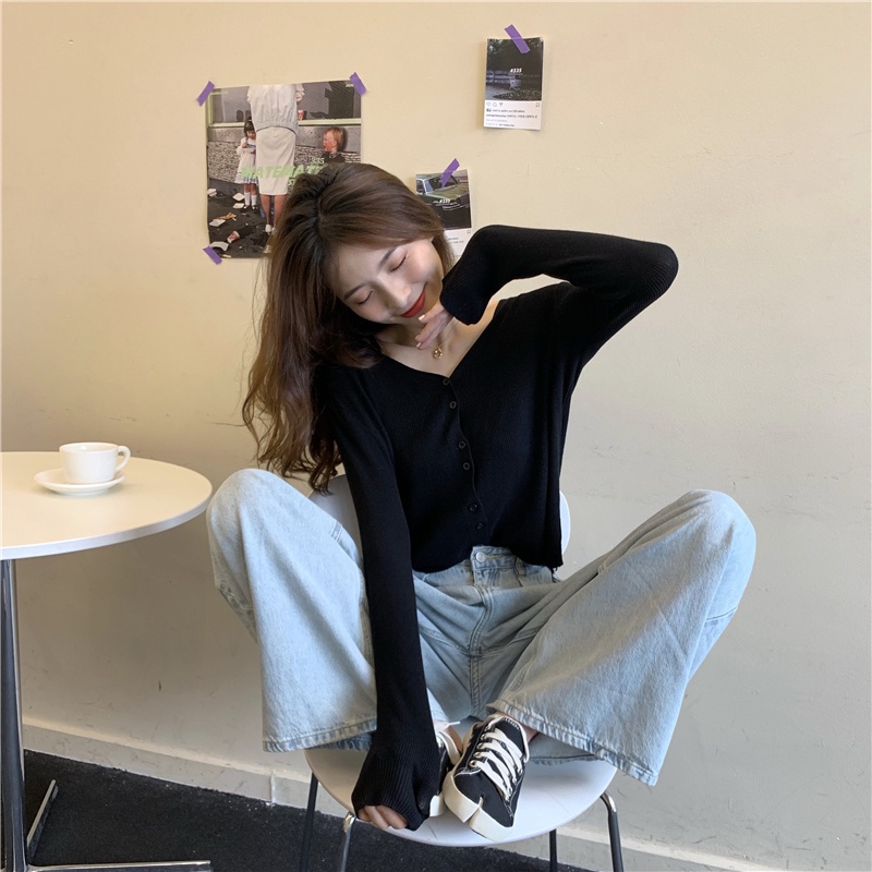 Áo nữ ZHELIHANGFEI dệt kim mỏng tay dài thời trang xuân thu 2022