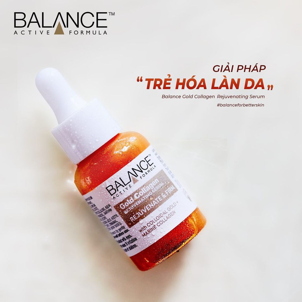 Serum Trẻ Hóa, Tinh Chất Tái Tạo Da Balance Active Formula Gold Collagen Rejuvenating 30ml