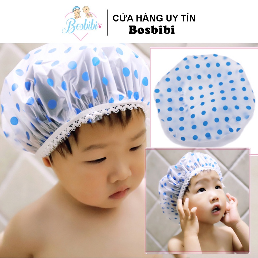 Mũ tắm chùm đầu co giãn chống thấm nước cho bé 1-5 tuổi