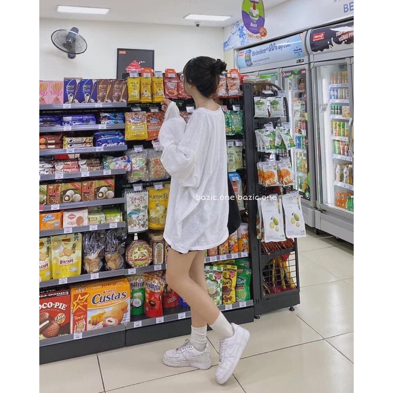 [Rẻ Vô Địch Áo Thun Giấy Oversize Cổ Xẻ A1027 RUBYSTORE